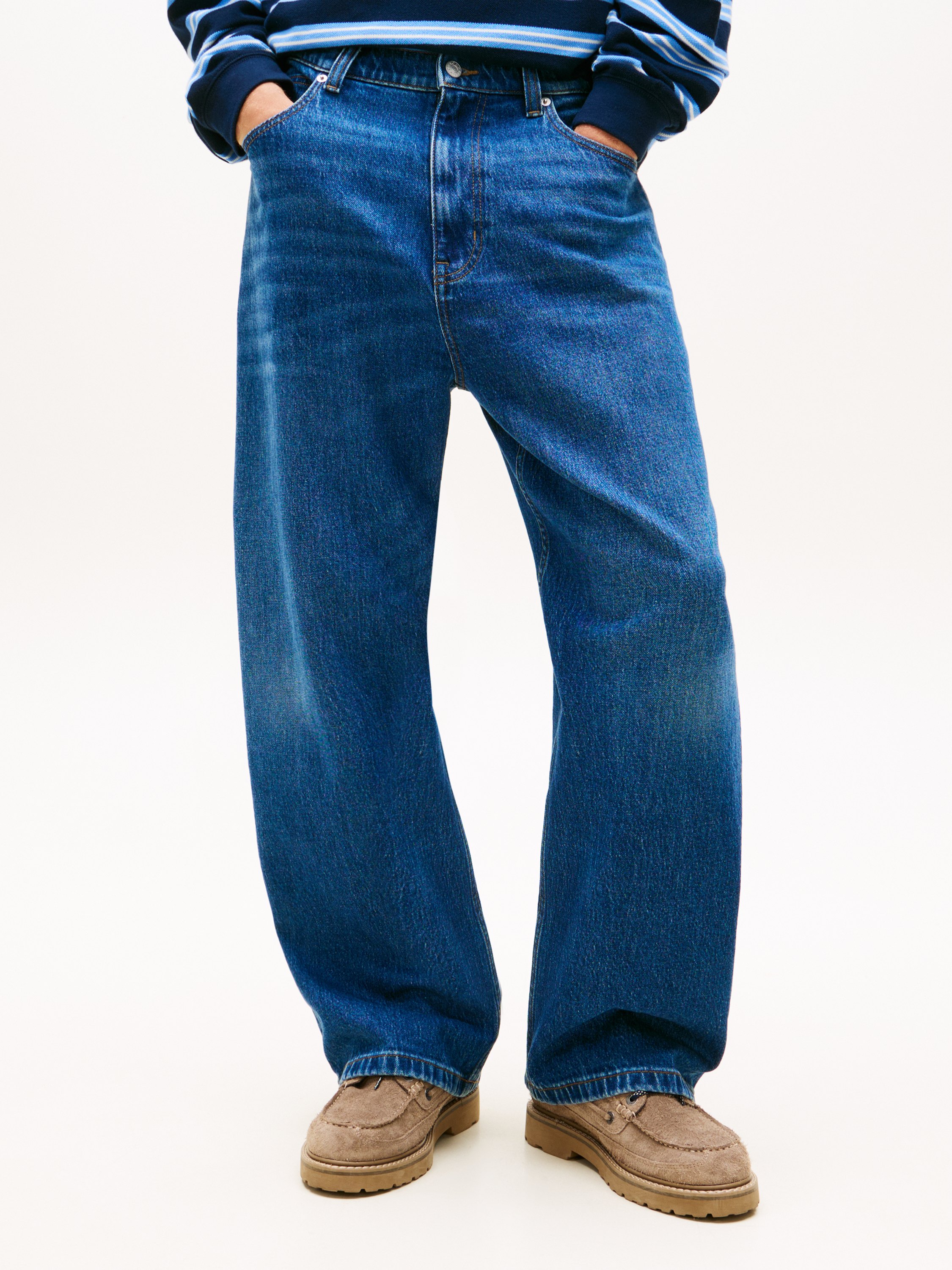 Theo Whiskered Faded Loose Jeans