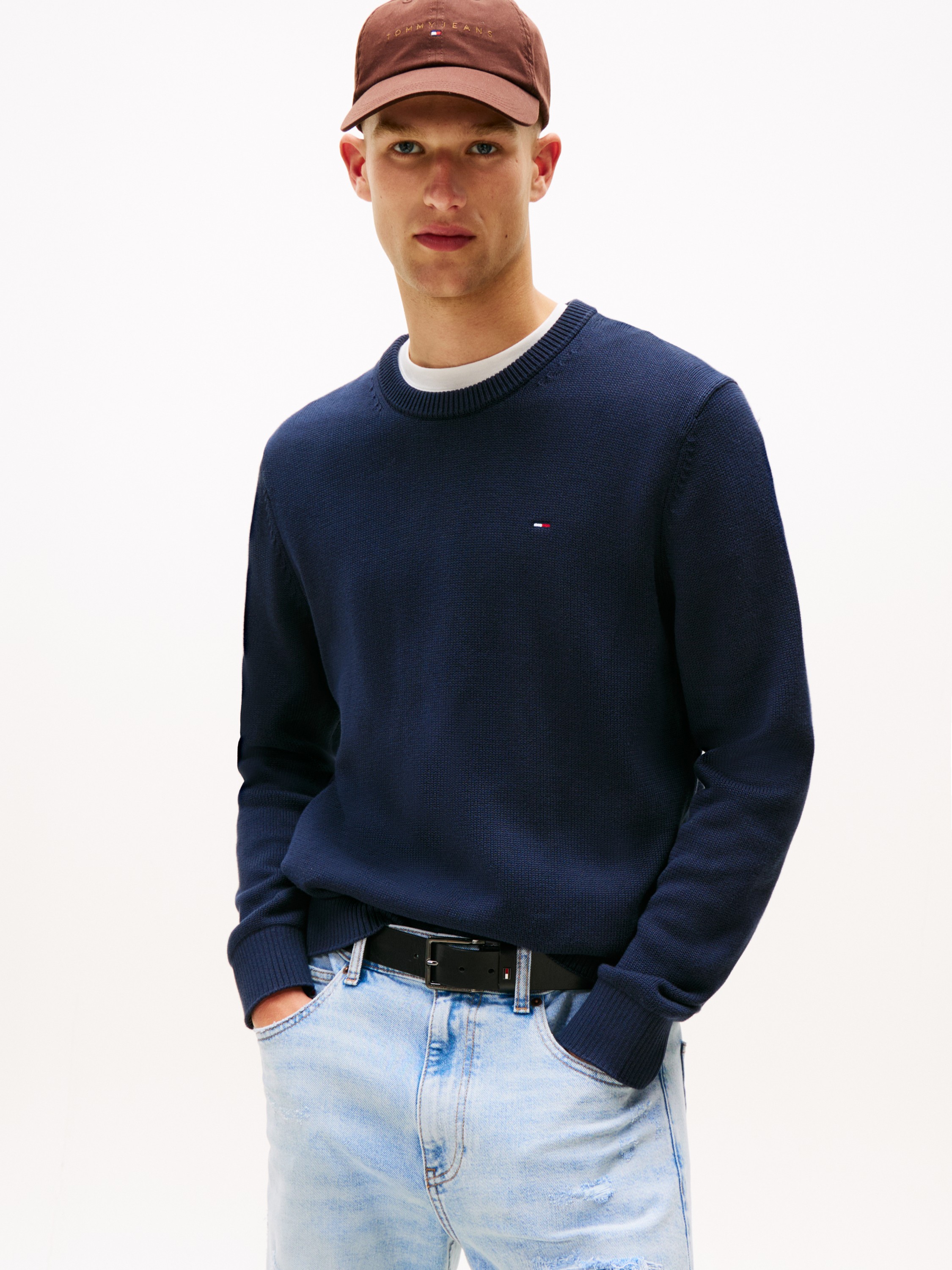 Tommy Flag Textured Slim Jumper