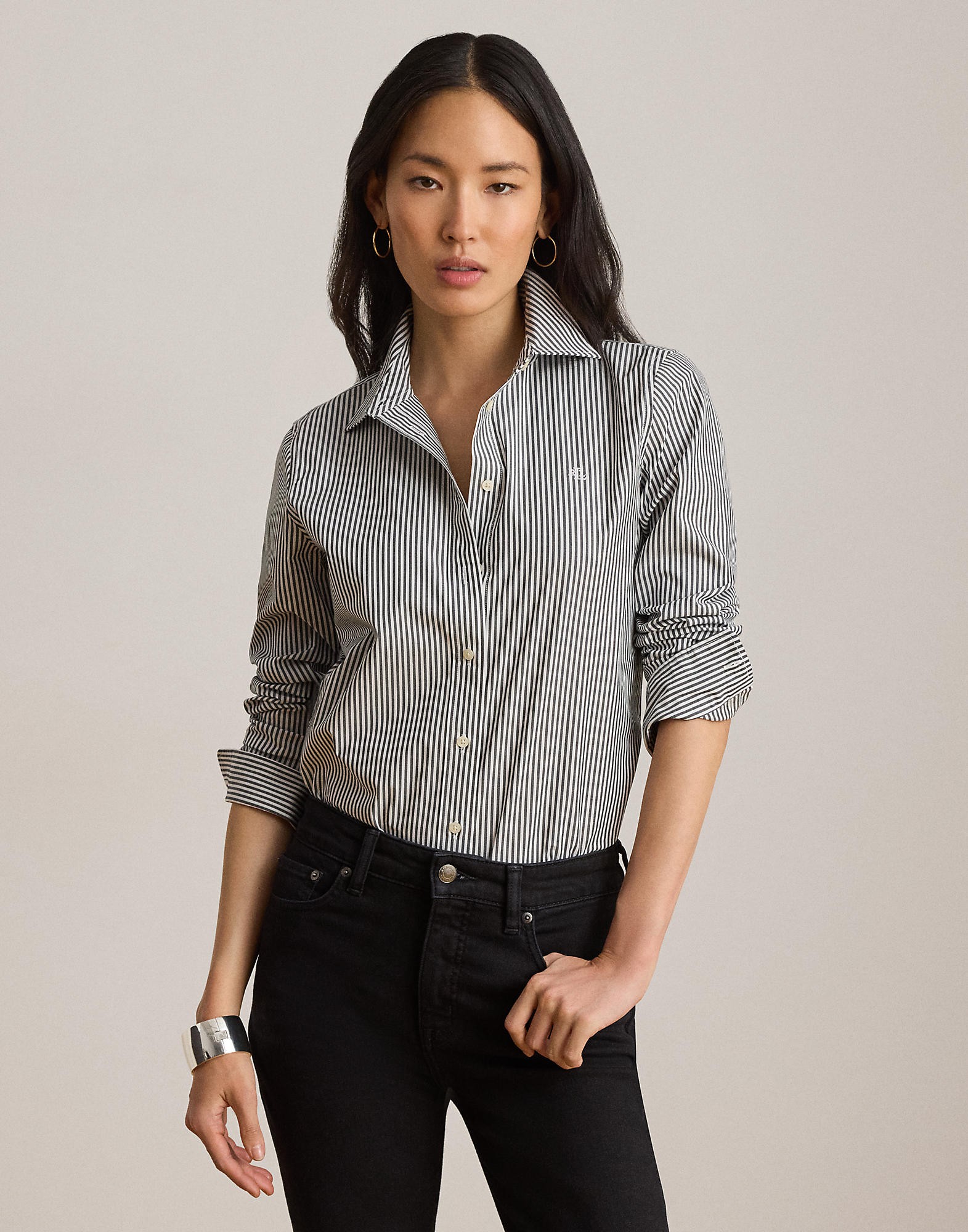 Classic Fit Striped Cotton Shirt