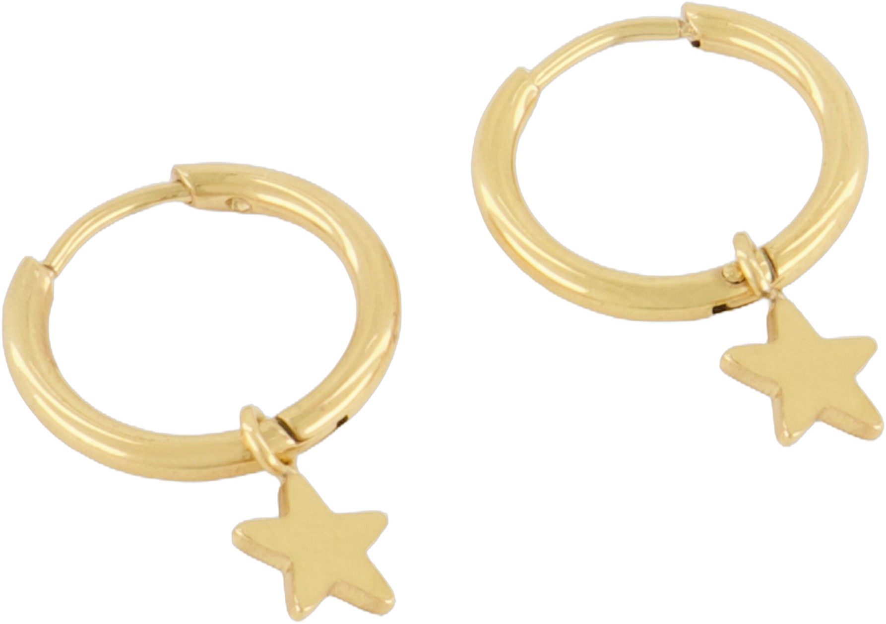 Small Hoop Earrings With Star Charm