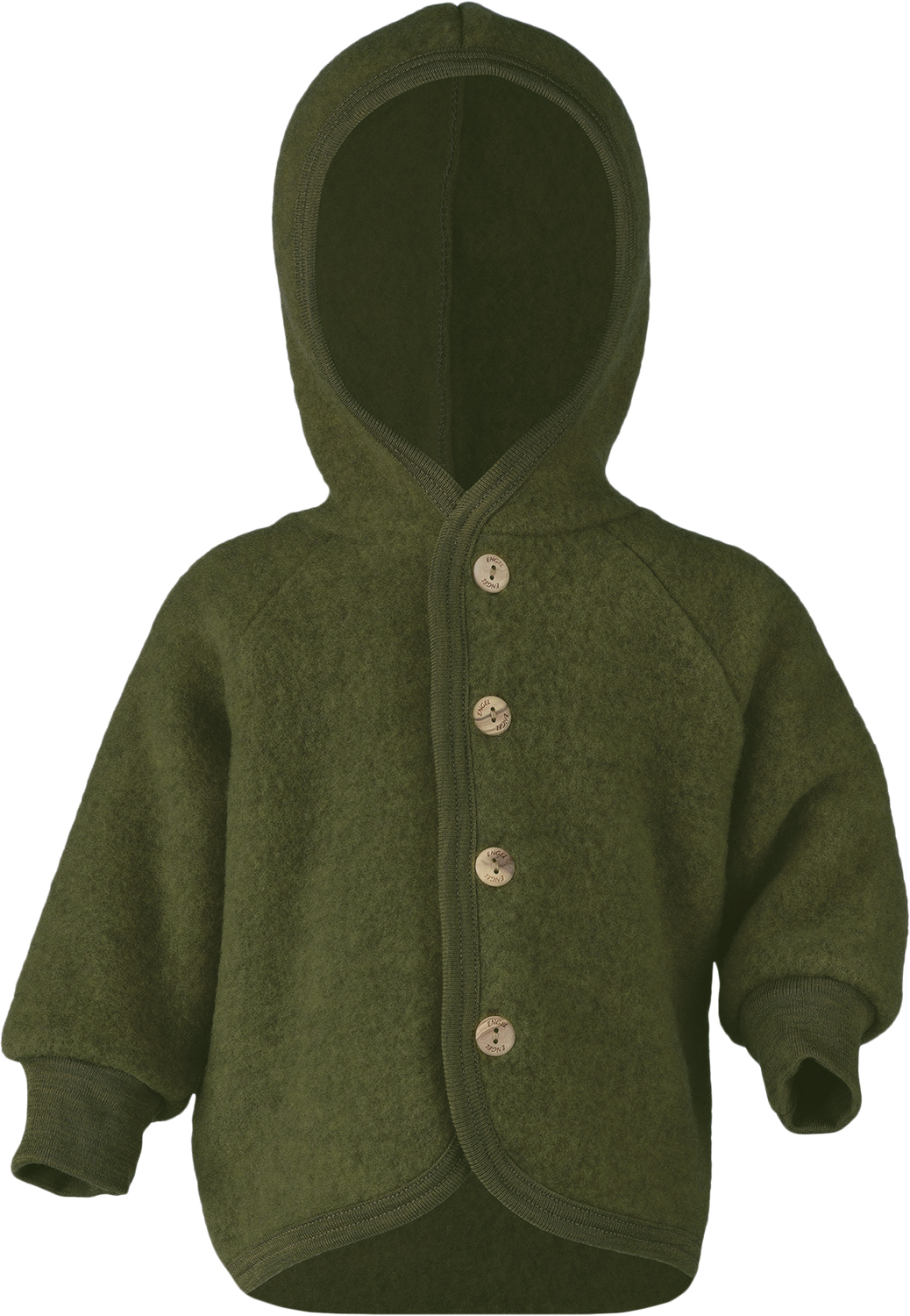 Hooded Jacket With Wooden Buttons Ivn Best Reed Mélange