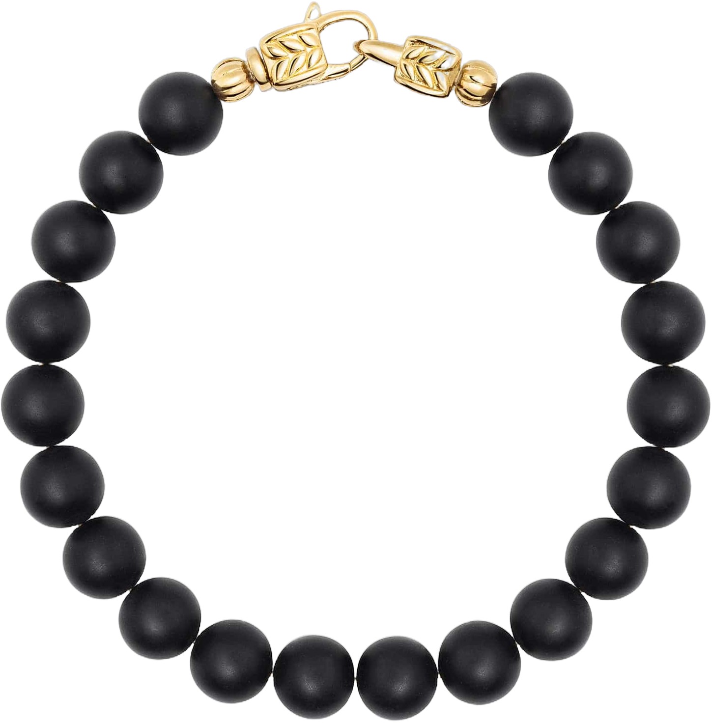 Black Onyx Healing Bracelet With Gold Lock