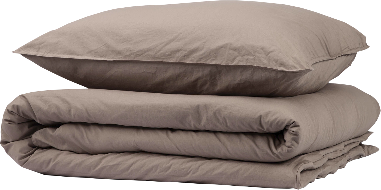Stonewashed Sengesæt 200x220cm Taupe Grey