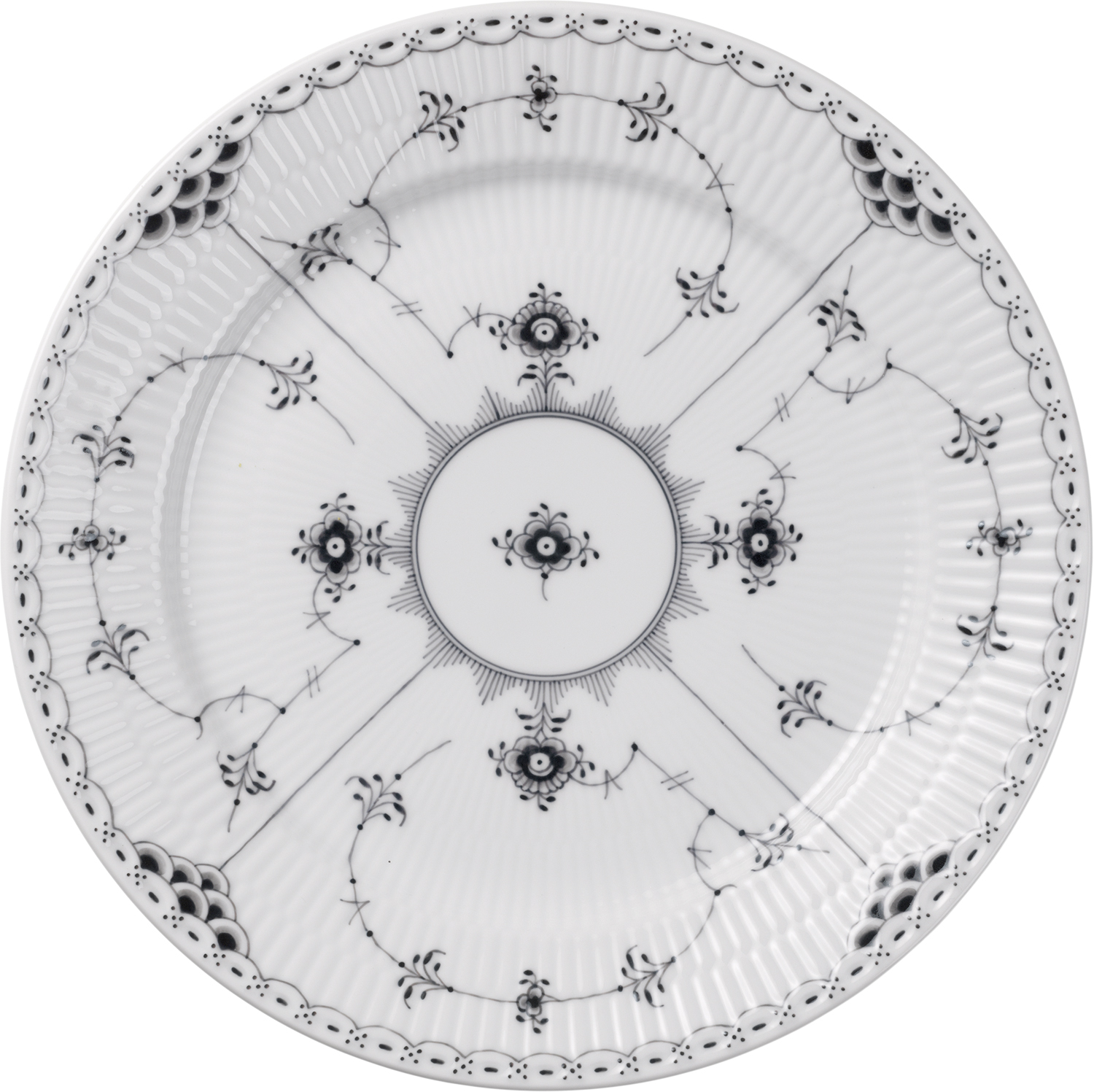 Sort Musselmalet Halvblonde Tallerken 27 Cm Fra Royal Copenhagen