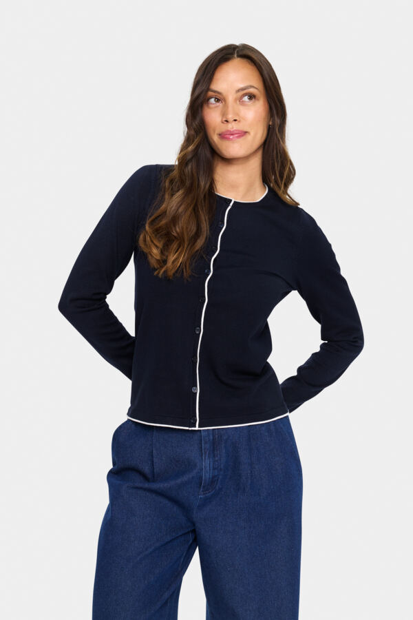 Milasz Contrast Stripe Cardigan