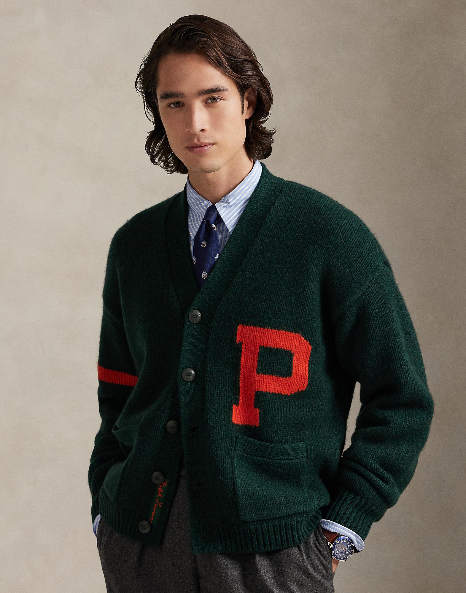 Wool Letter Cardigan
