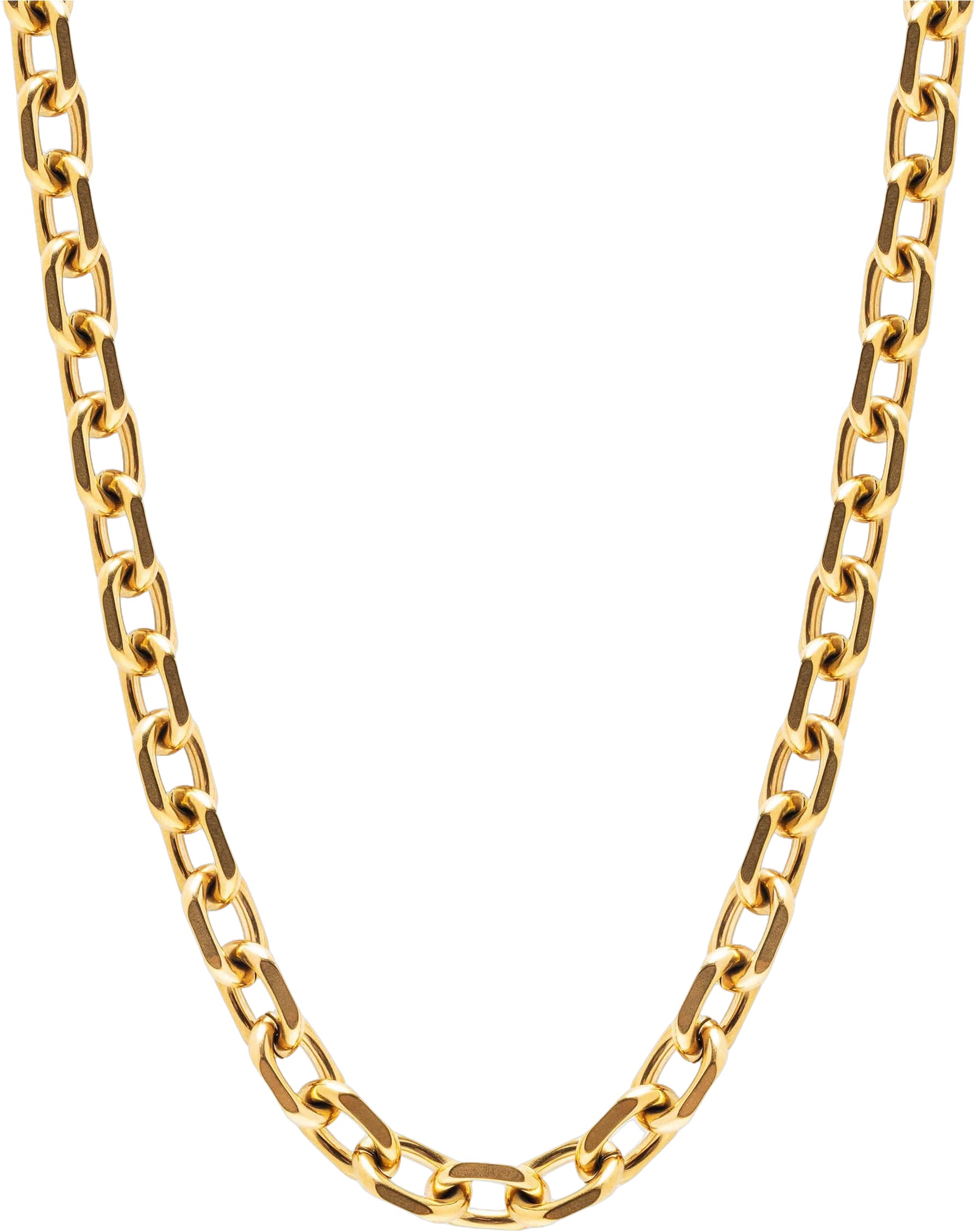 Women's Round Cable Chain Necklace in Gold