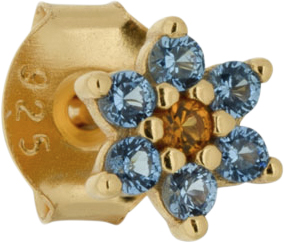 Flora Stud Light Blue/orange