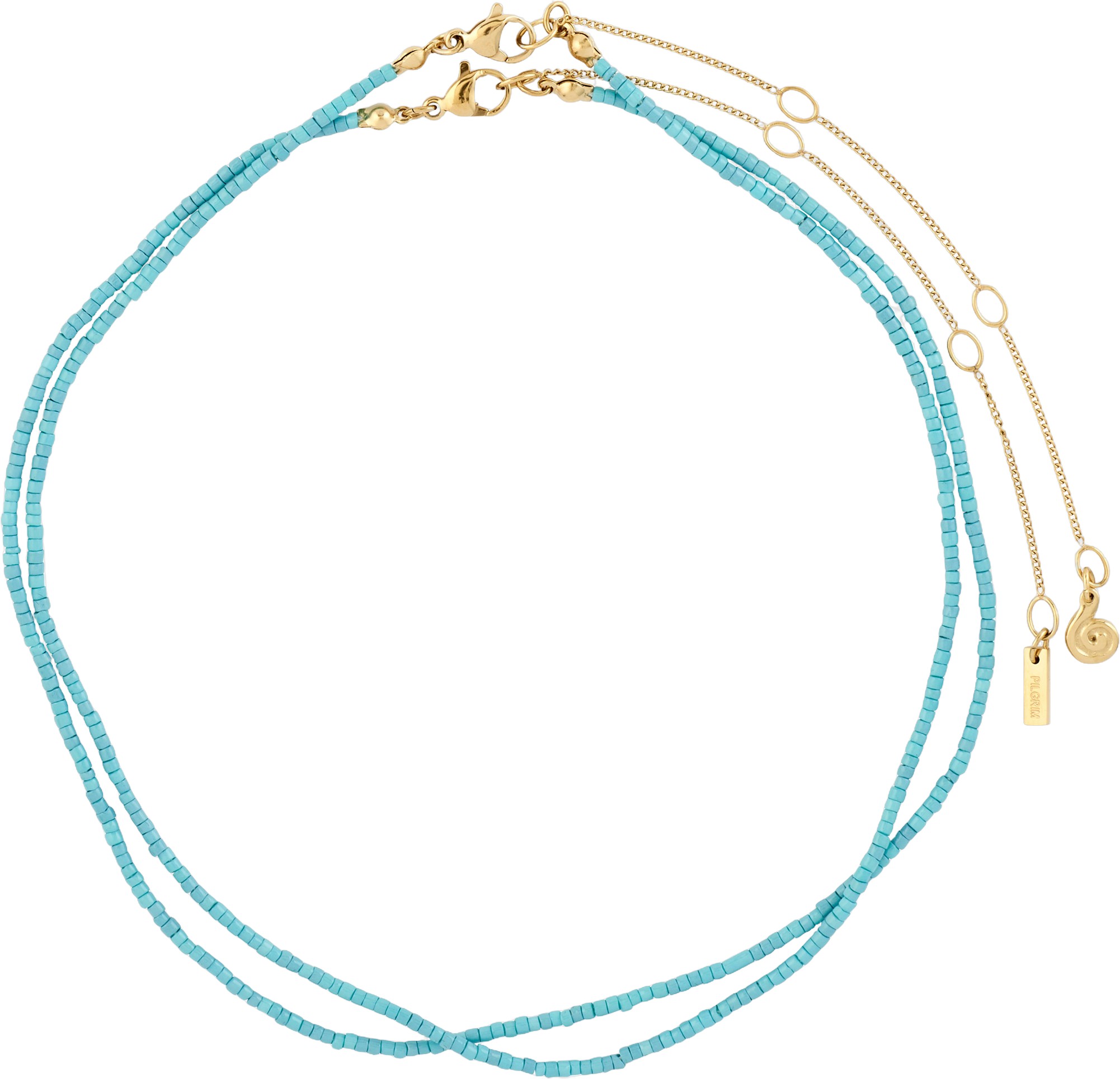 Haze Necklaces 2in-1 set, Blue/gold-plated