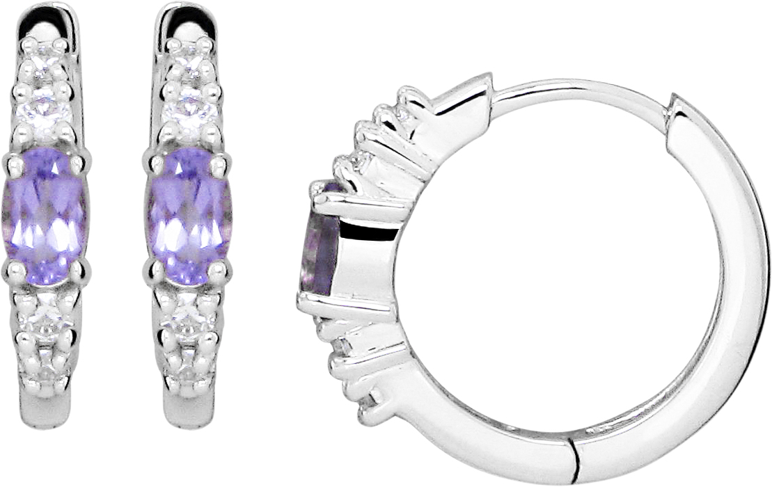 Amethyst Creoler Sølv