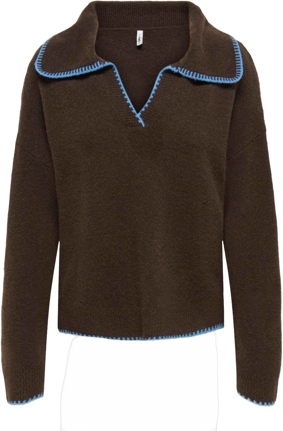 Onlvibe LS Vneck Stitch Contrast E