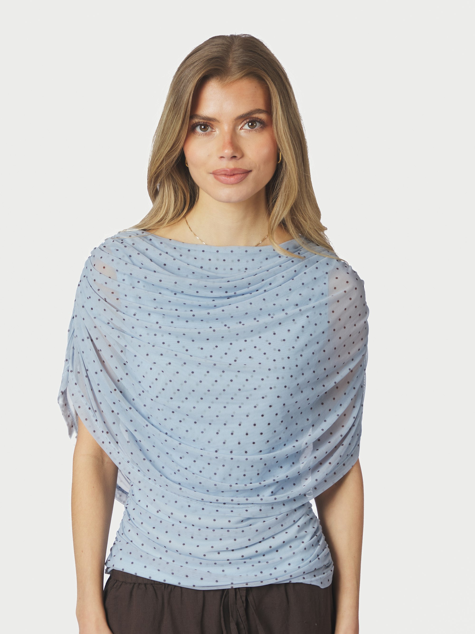 Cottuna Dot Drapy Mesh Top