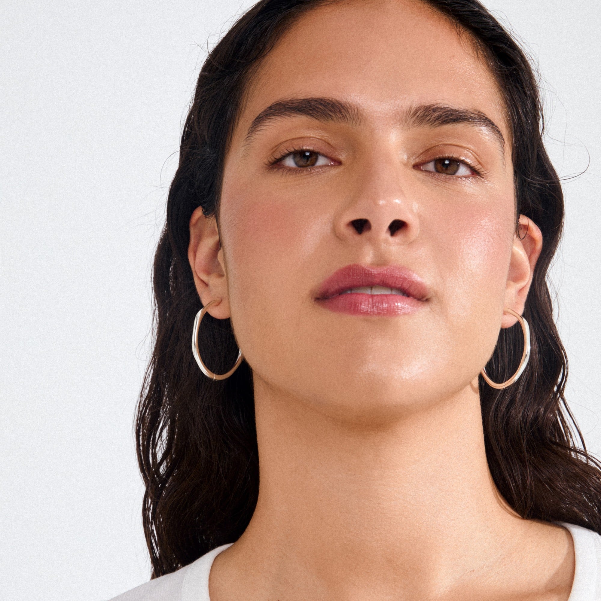 Haze Hoop Earrings Silverplated
