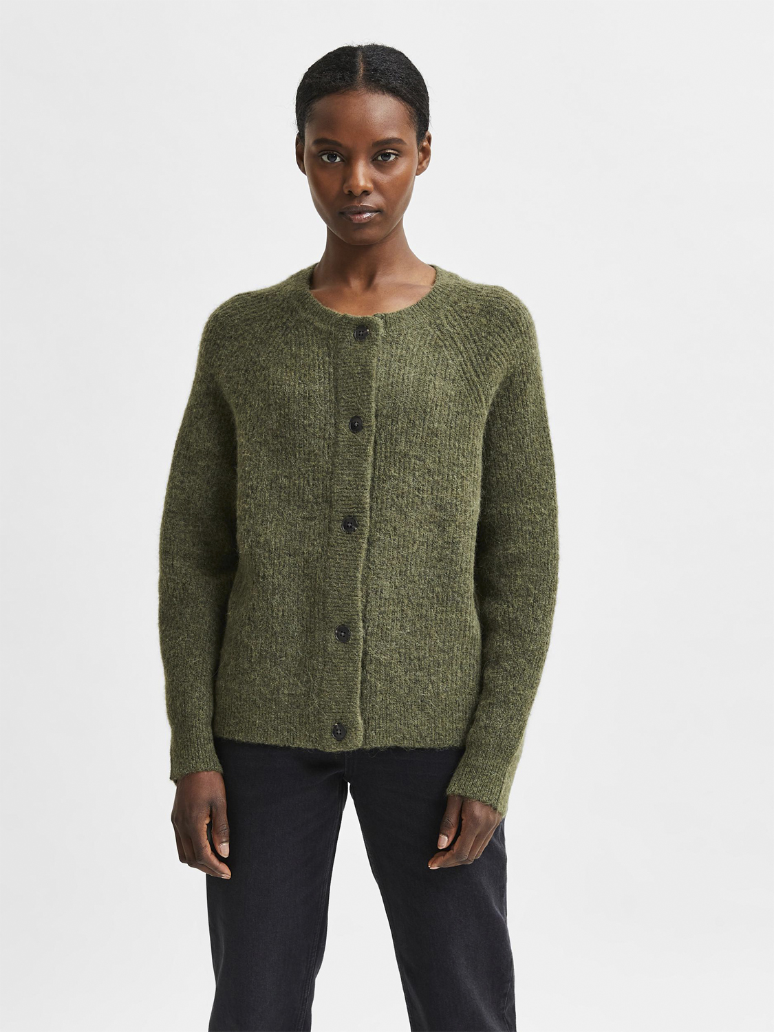 Slflulu LS Alpaca Blend Knit Short Cardigan B