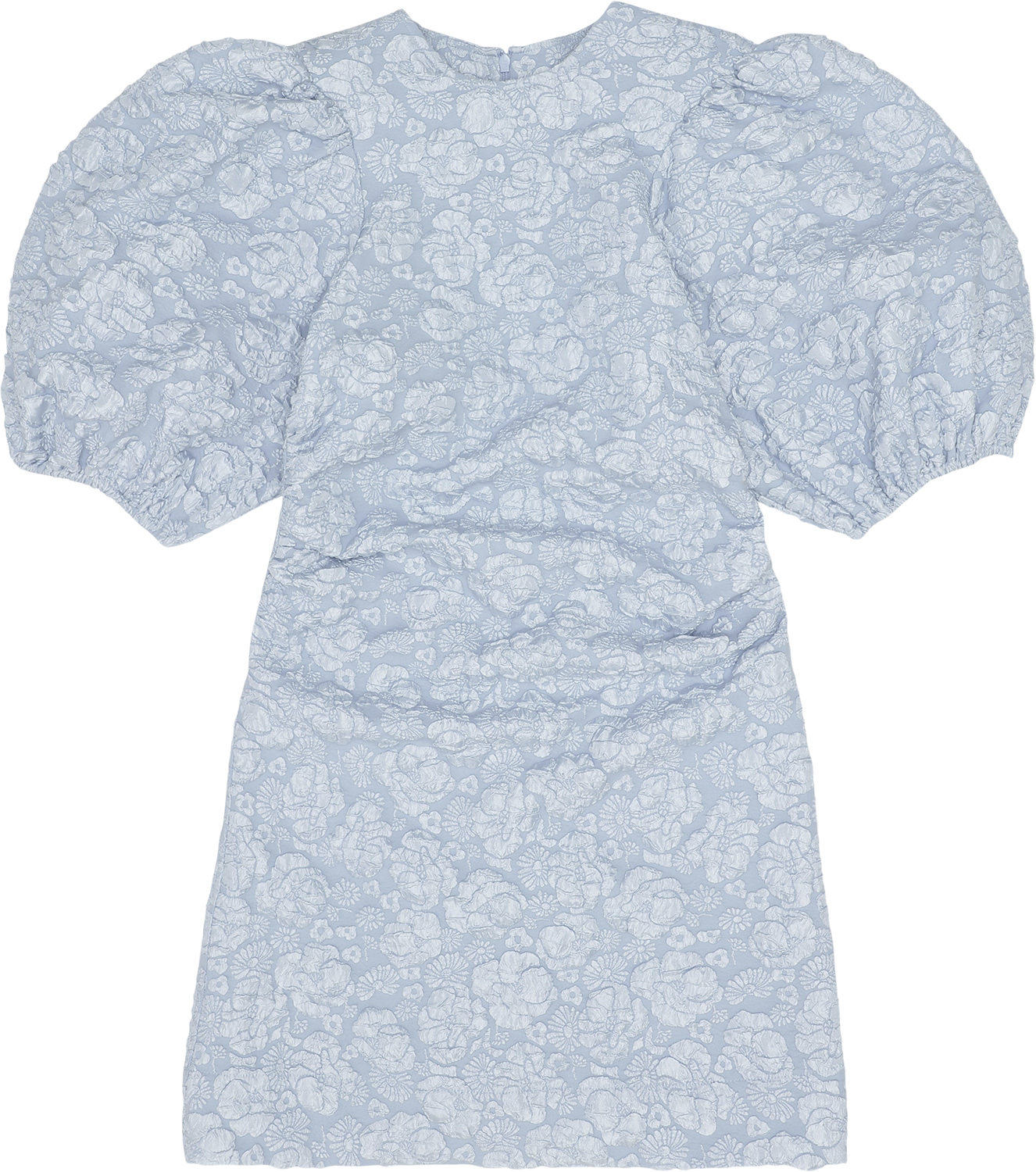 Stretch Jacquard Puff Sleeves Mini