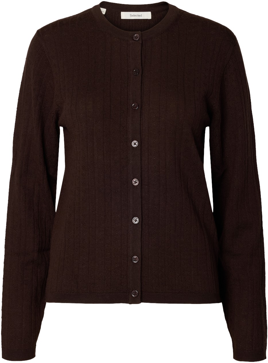 Slfthea LS Knit 100% Merino Wool Pointelle Cardigan