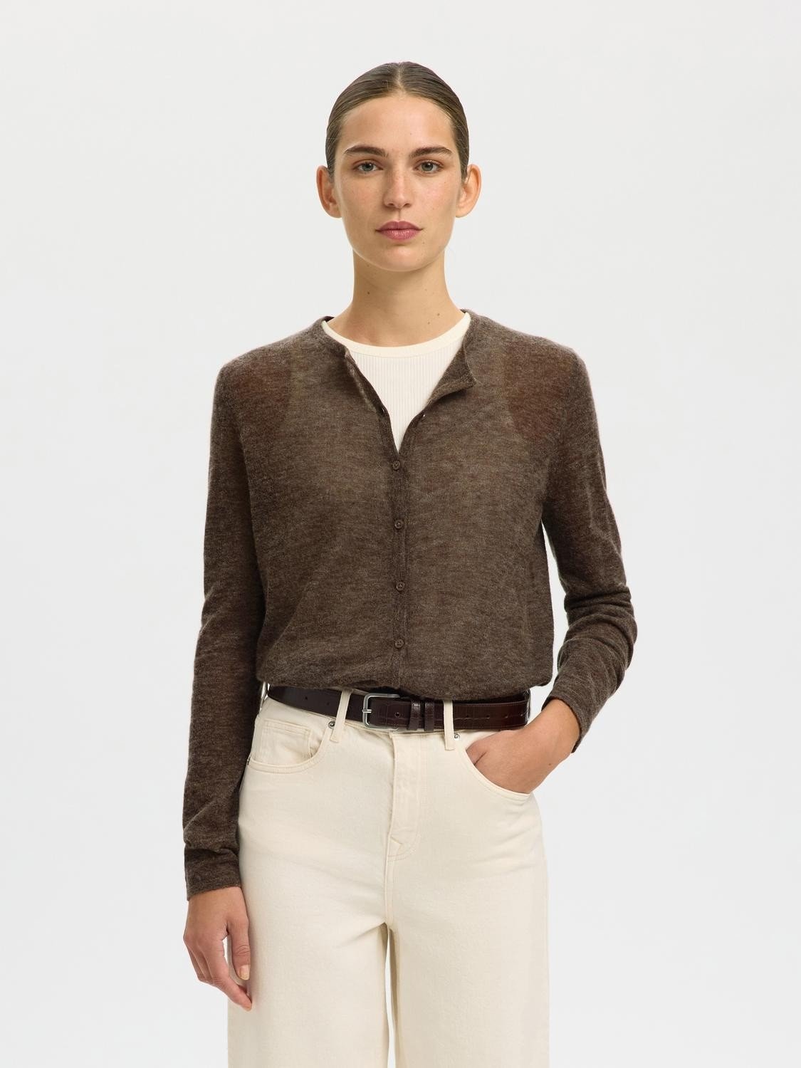 Slfshirley LS Knit Oneck Cardigan