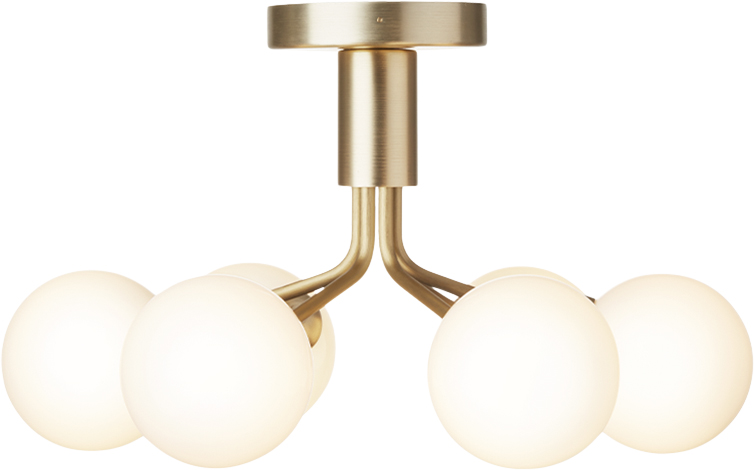 Apiales 6 Ceiling Brushed Brass / Opal