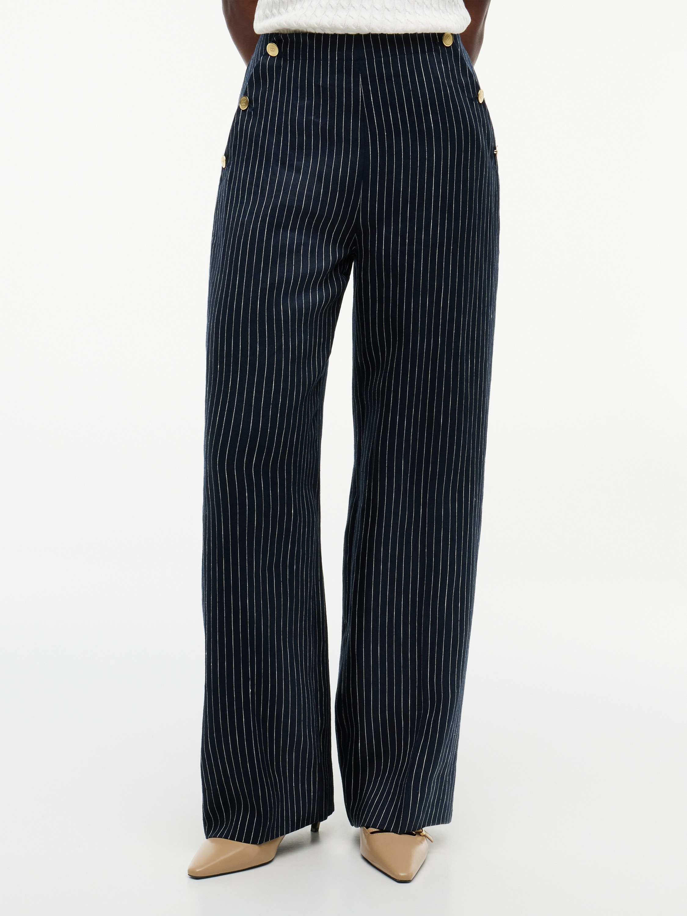 Linen Nautical Stripe GB Wideleg