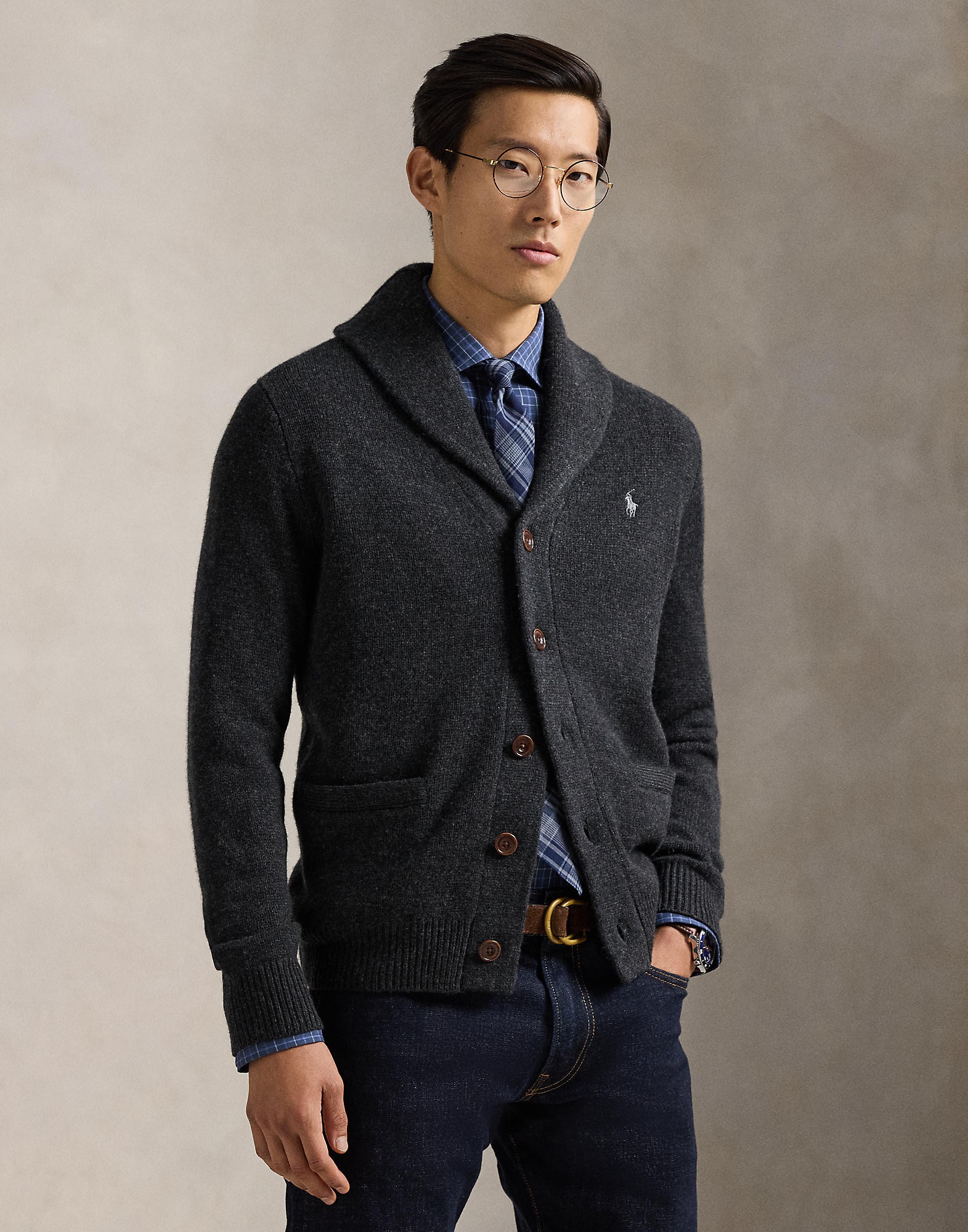 Woolcashmere Shawl-collar Cardigan