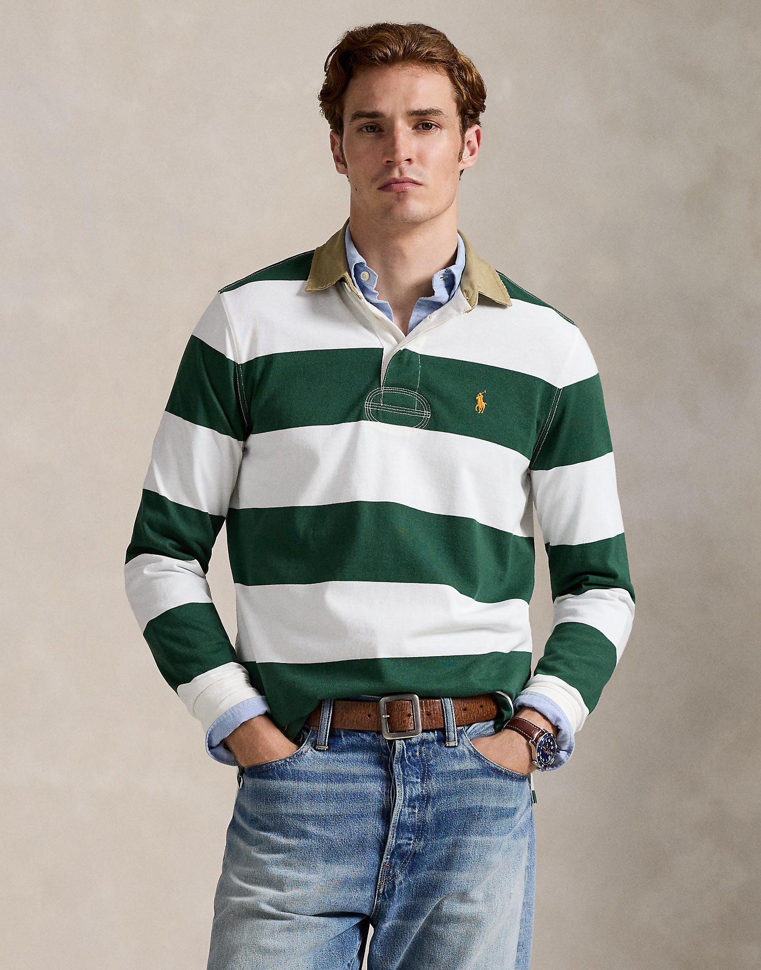 Classic Fit Khakicollar Rugby Shirt