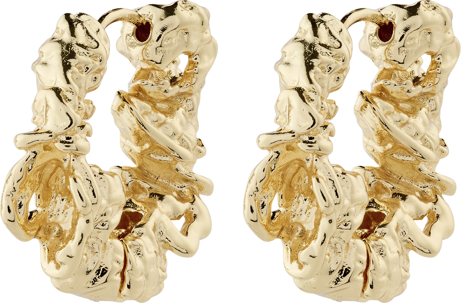 Act Recycled Hoop Earrings Goldplated