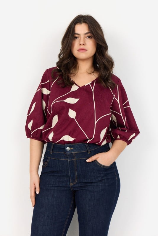 Curvy Wanelly 1 Bluse Bordeaux