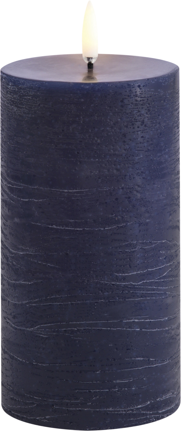 LED Pillar Candle, Dark Blue, Rustic, 7,8 x 15,2 cm 4/24