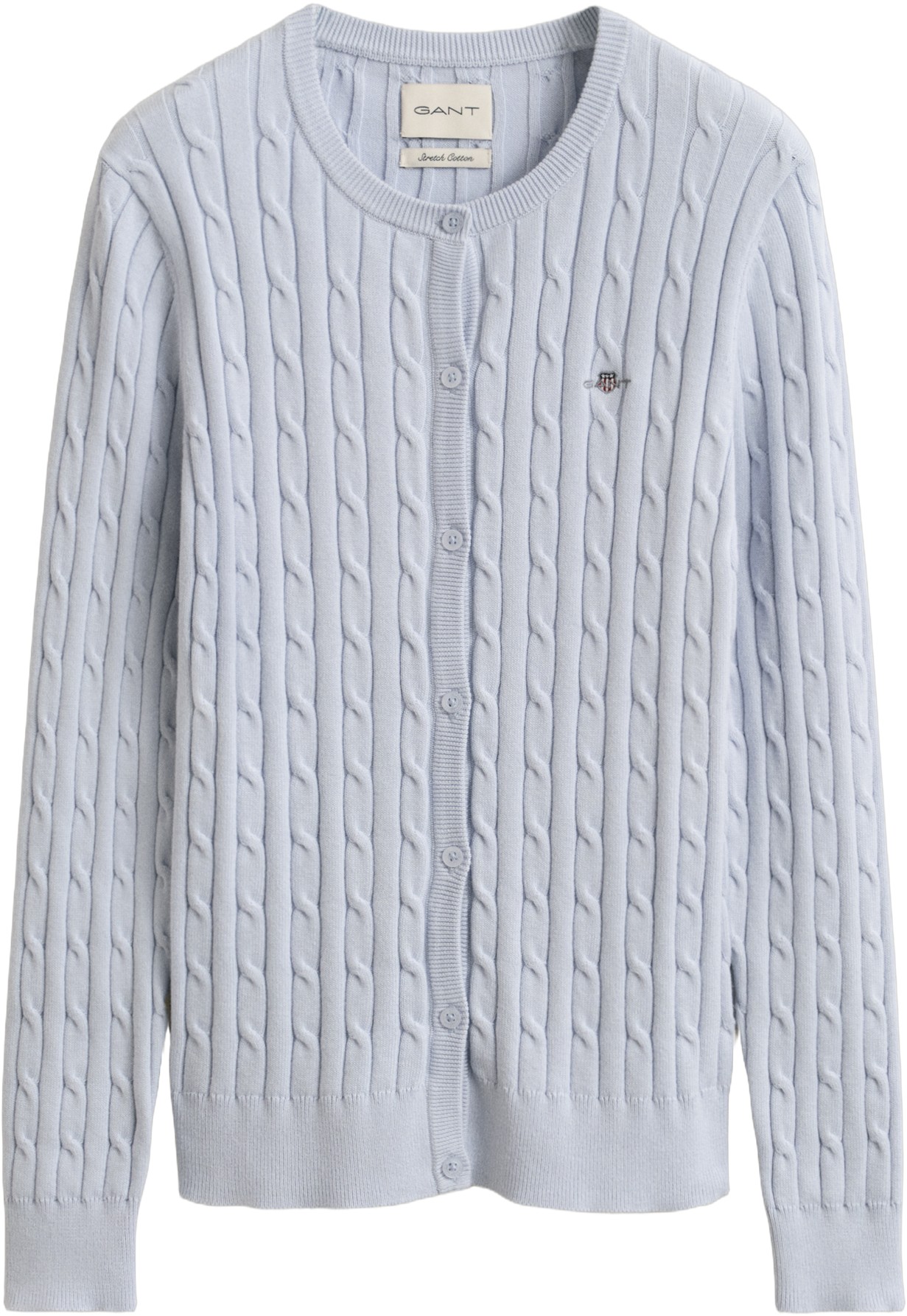 Stretch Cotton Cable Cardigan