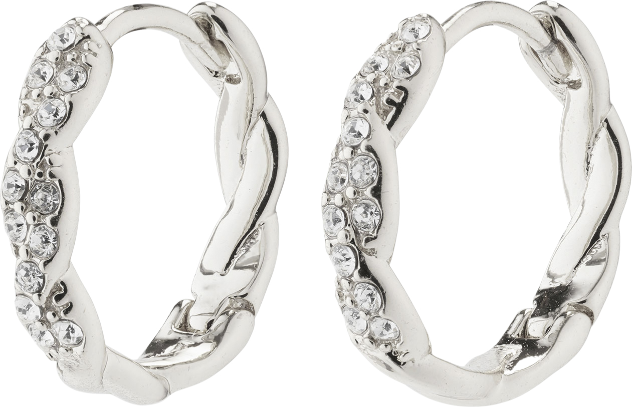EZO Twirled Crystal Hoops Silverplated - DKK 187 - Spar 25%