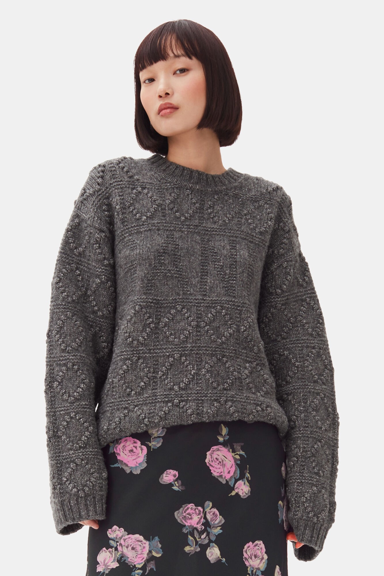 Wool Cotton Bubble Oneck