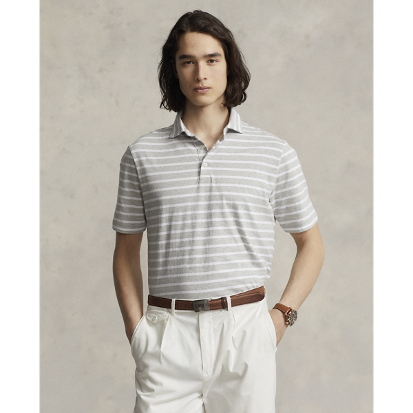 Classic Fit Striped Jersey Polo Shirt