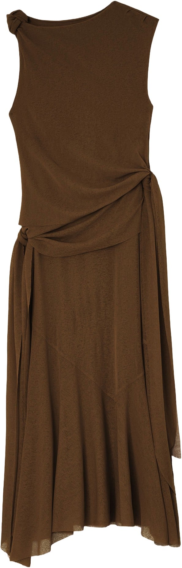 Marl Mesh Draped Knot Detailing Lon