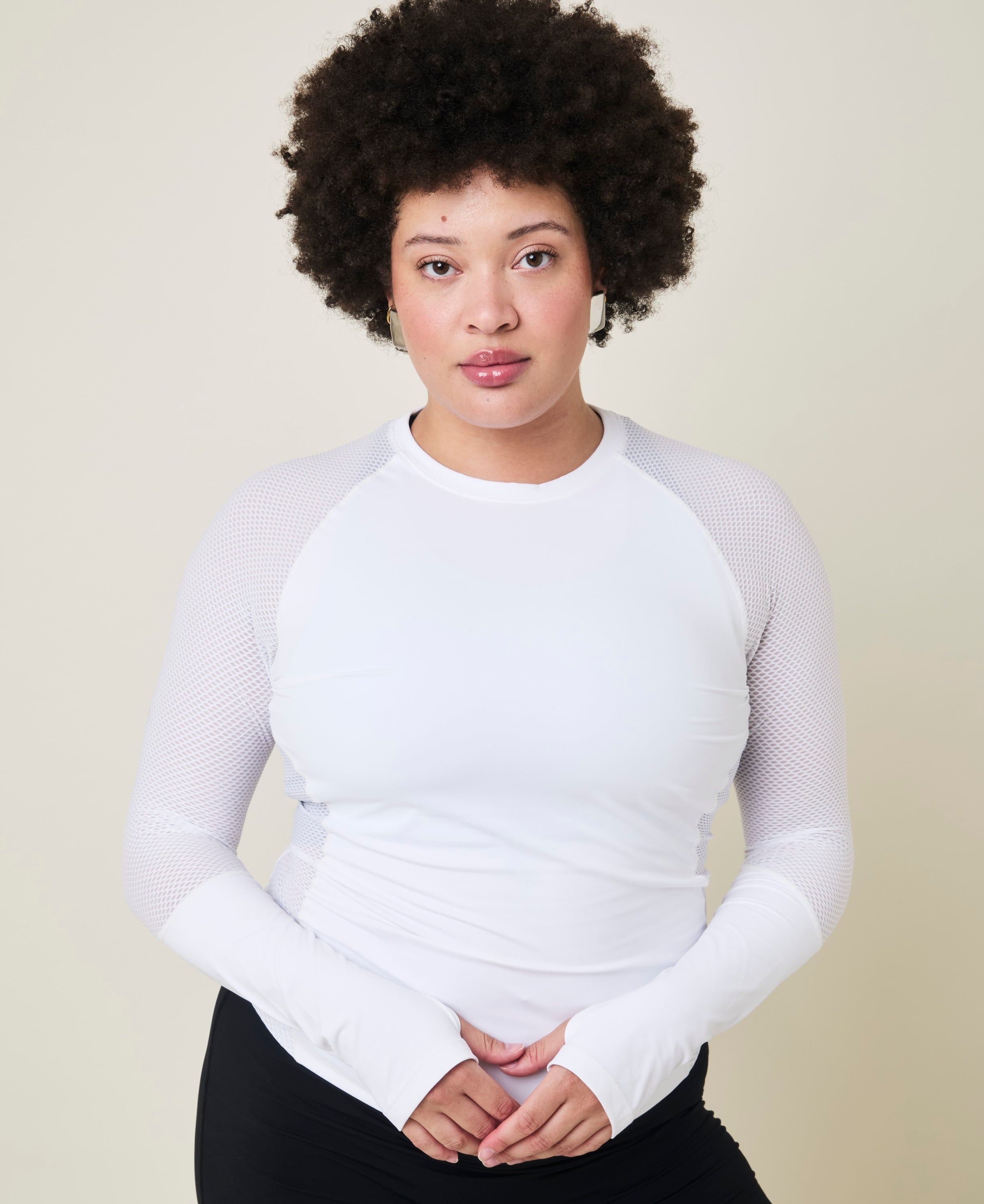 Ability Performance Tshirt med Lange Ærmer – Crystal White