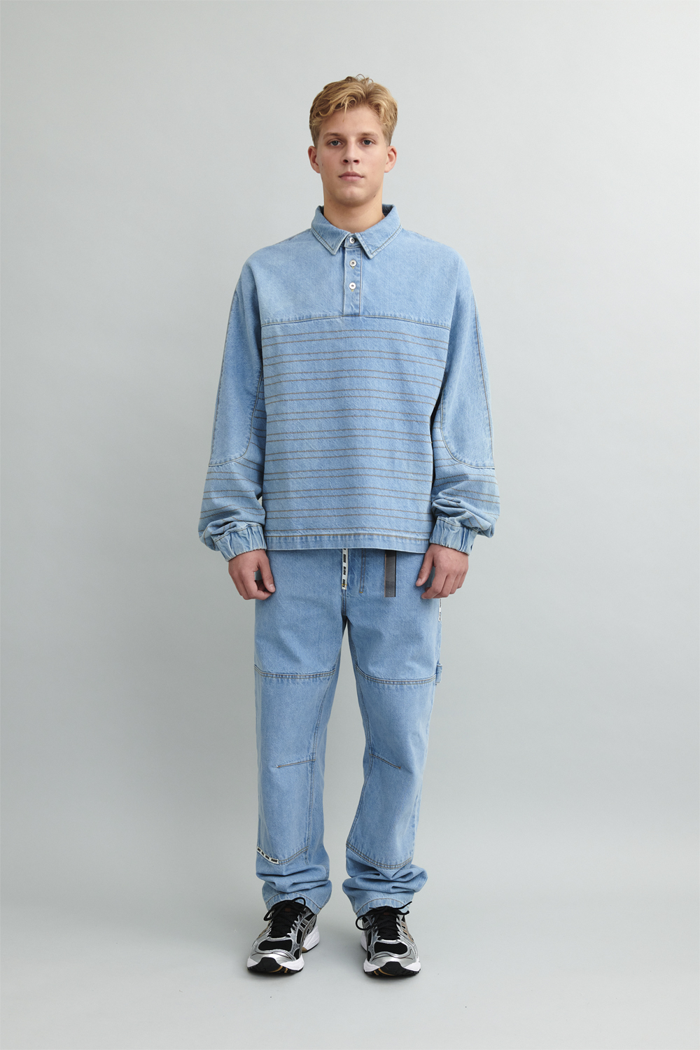 Sports'' Long Sleeve Denim Pol