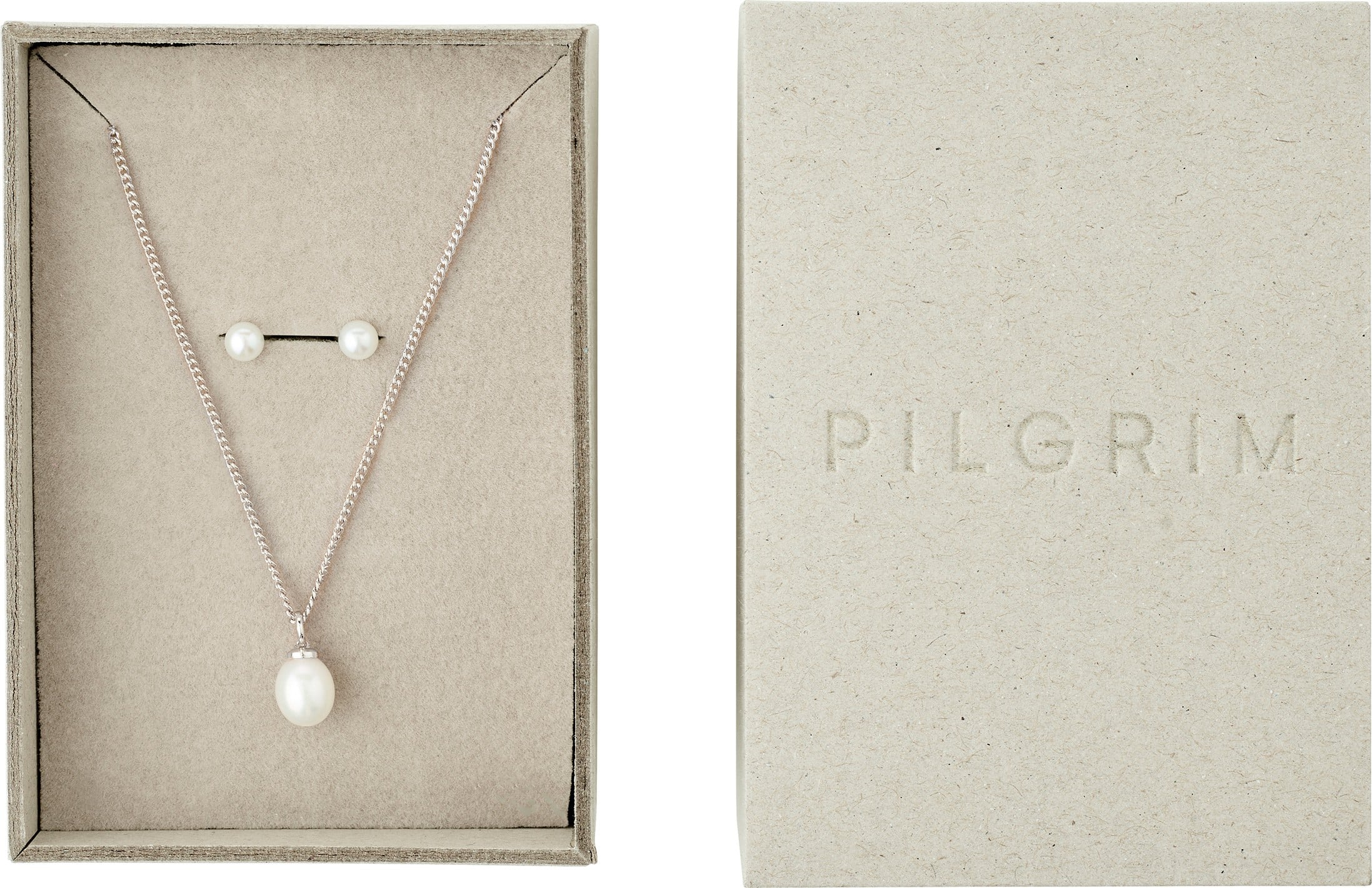 Evena Gift set, Necklace & Earstuds, Silverplated