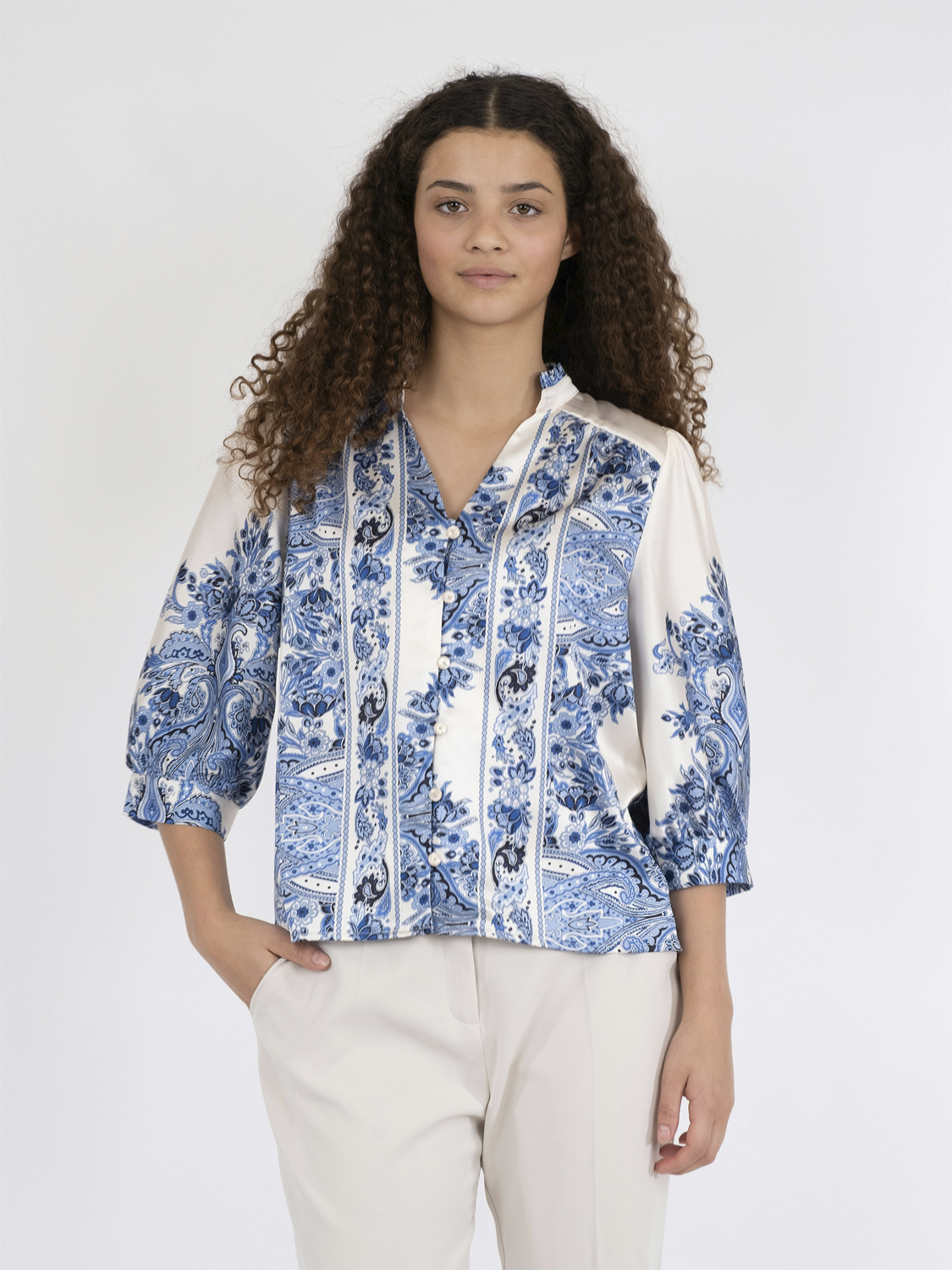 Roselle Paisley Border Blouse
