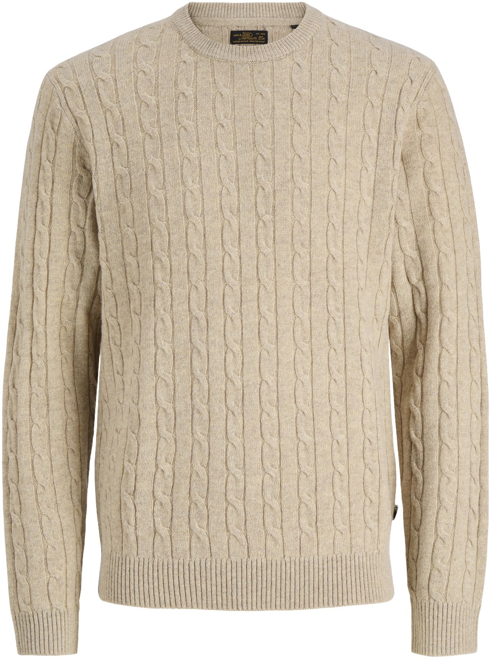 Jprblulambswool Knit Cable Crew NEC