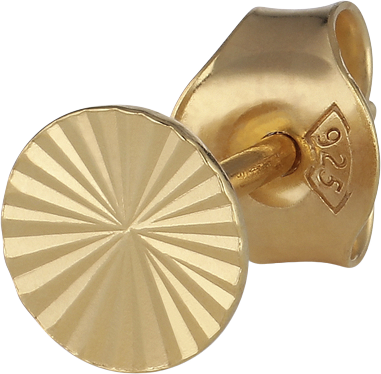Reflection Round Stud, Goldplated Sterling Silver