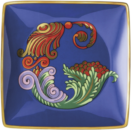 Bowl 12cm Sq. Flat Holiday Alphabet G Versace
