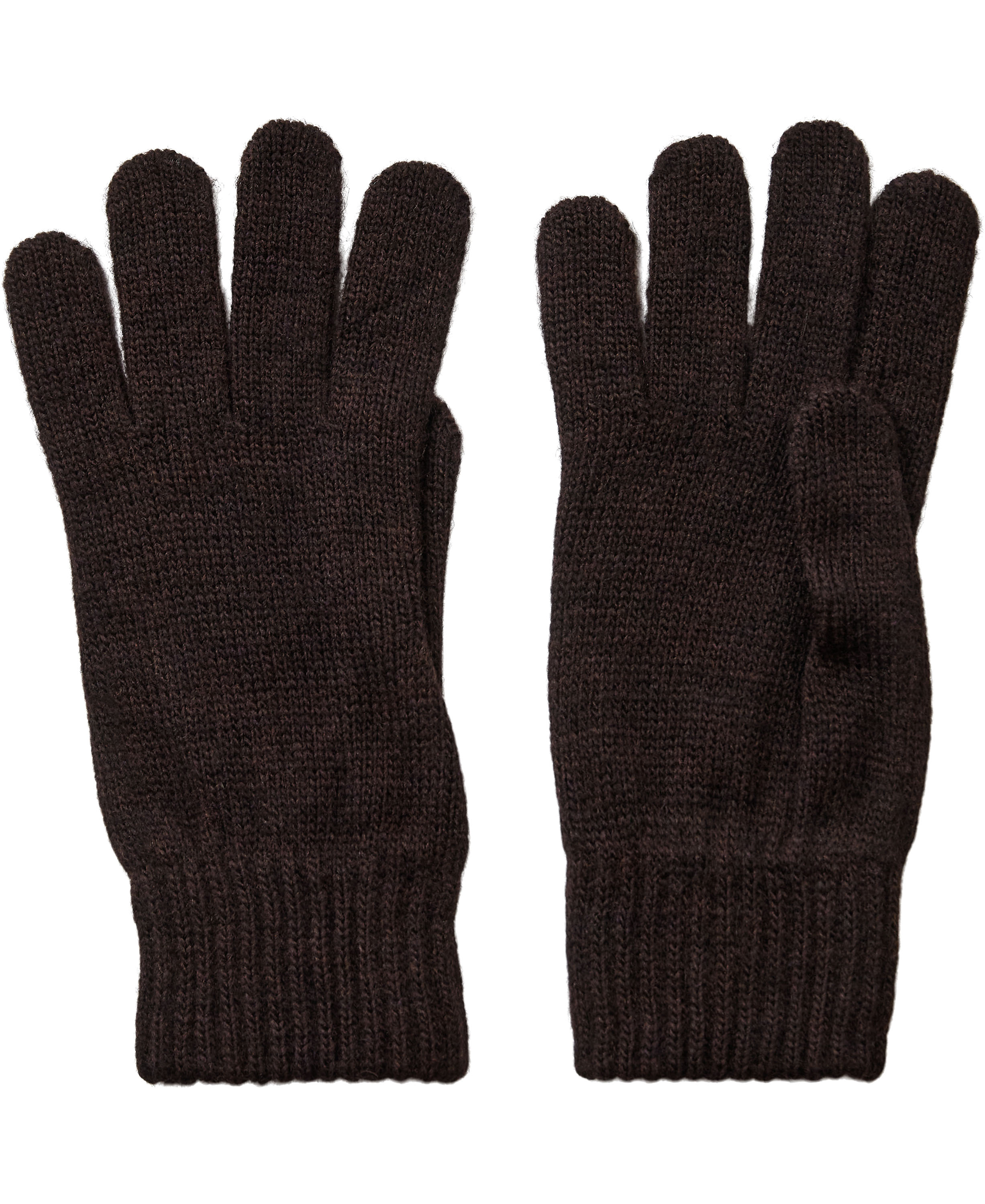 2 Pack Knitted Gloves Beige/chocolate Brown