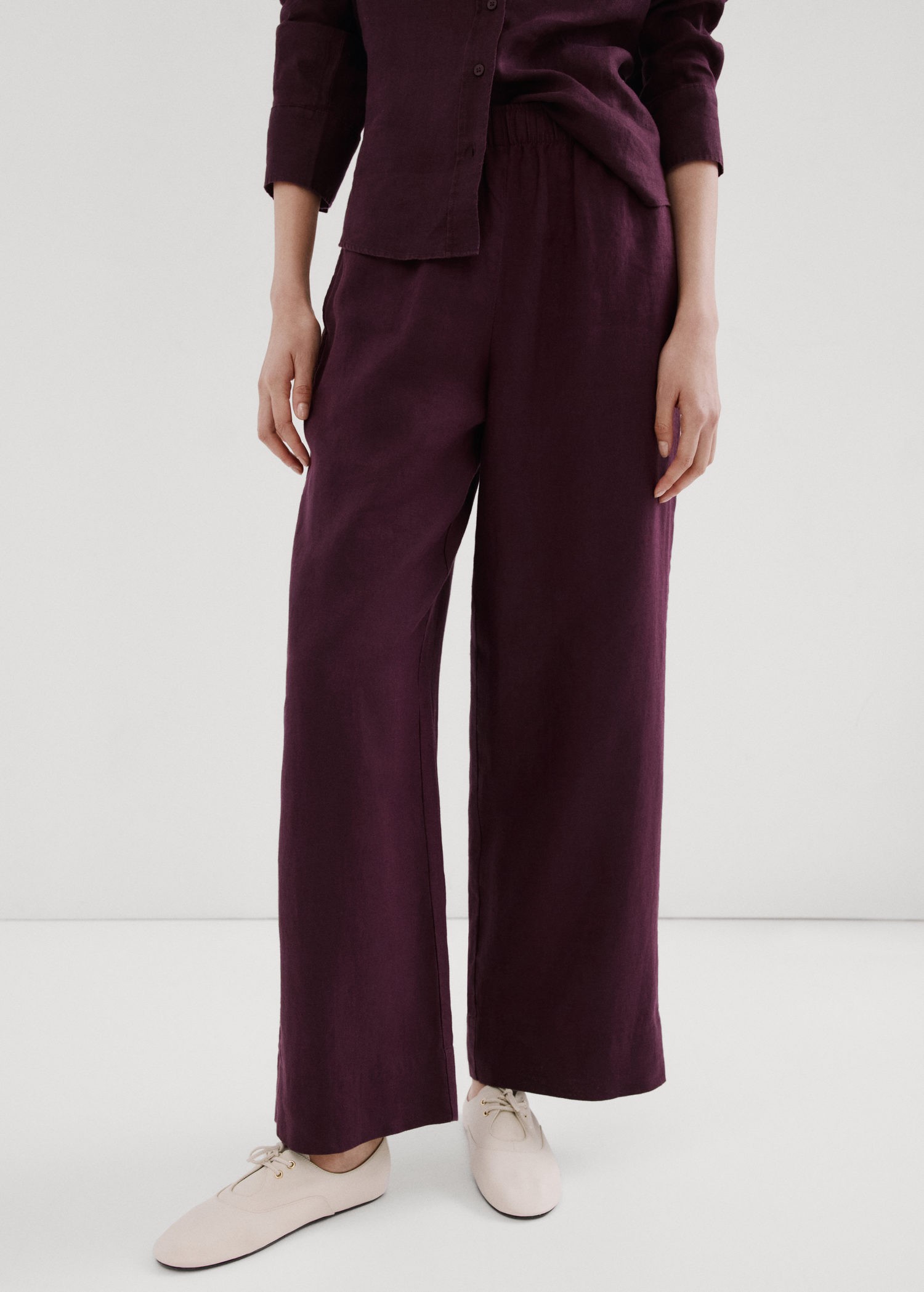 Straight Linenblend Trousers