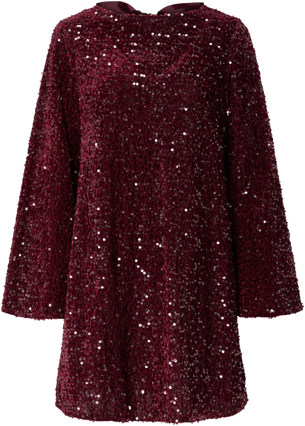 Pckam LS Deep Back BOW Dress JRS NO