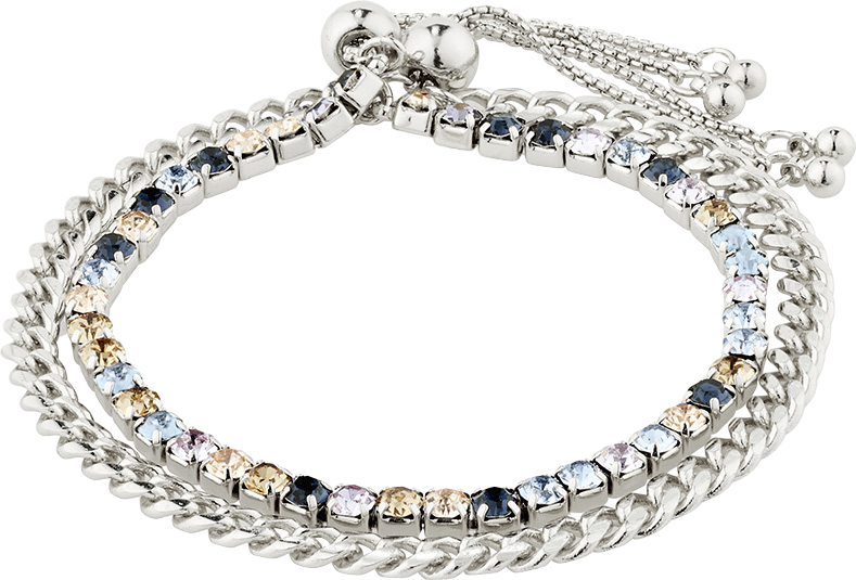 Reign Bracelet, 2in-1 set, Silver-plated