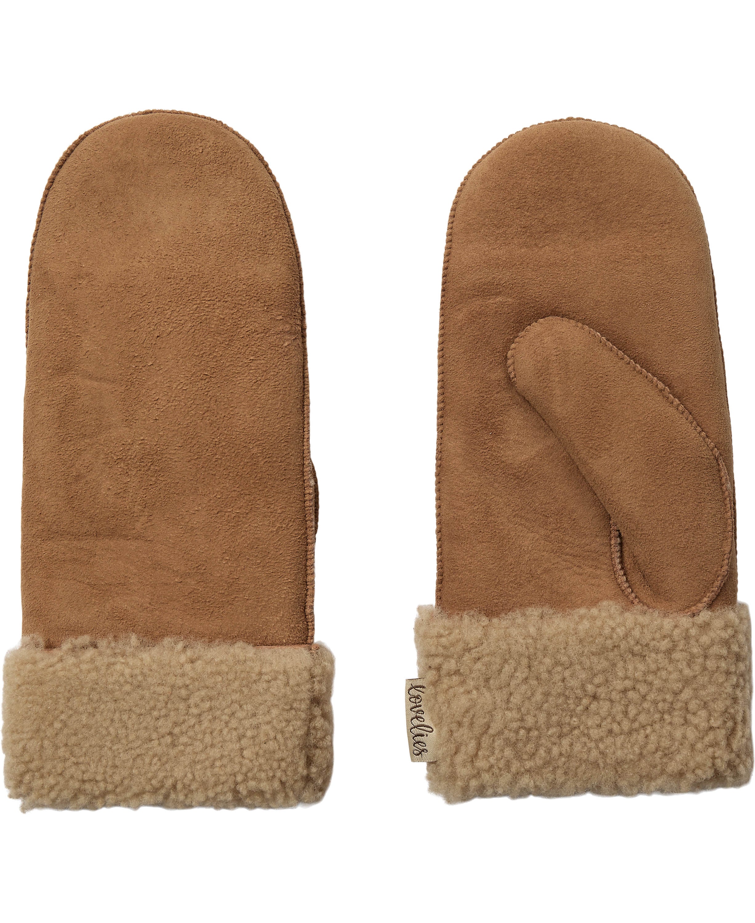 Belukta Mittens – Sheep Suede With Curly Shearling Around