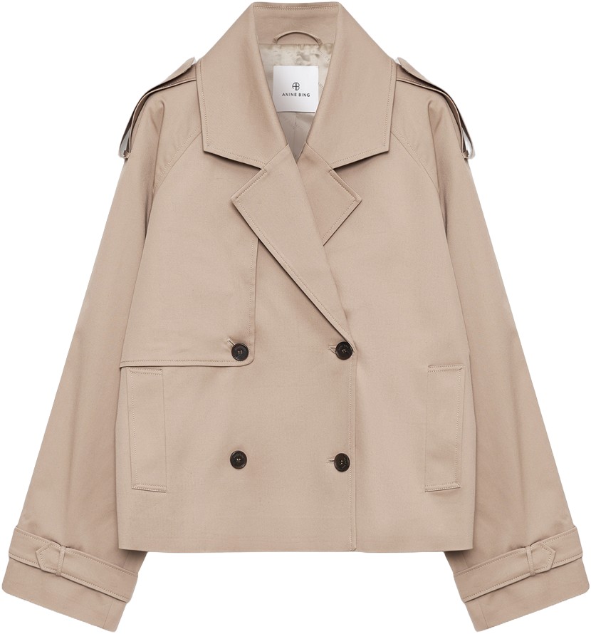 Rickie Cropped Trench Beige