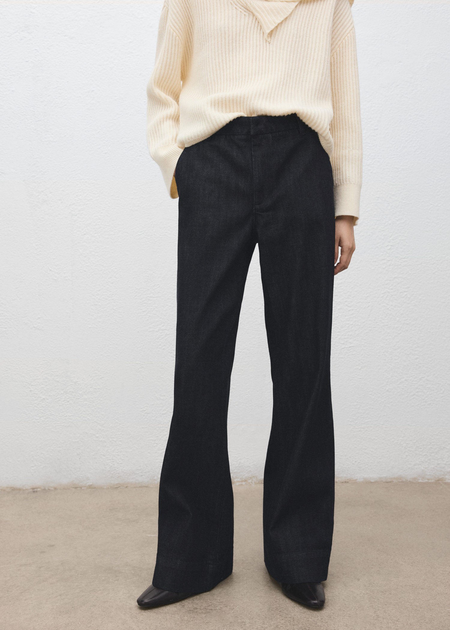 Wideleg Denim Trousers