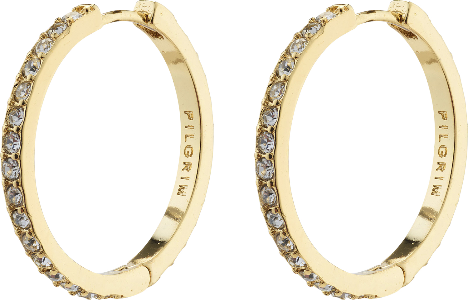 Ebna Large Crystal Hoops Goldplated