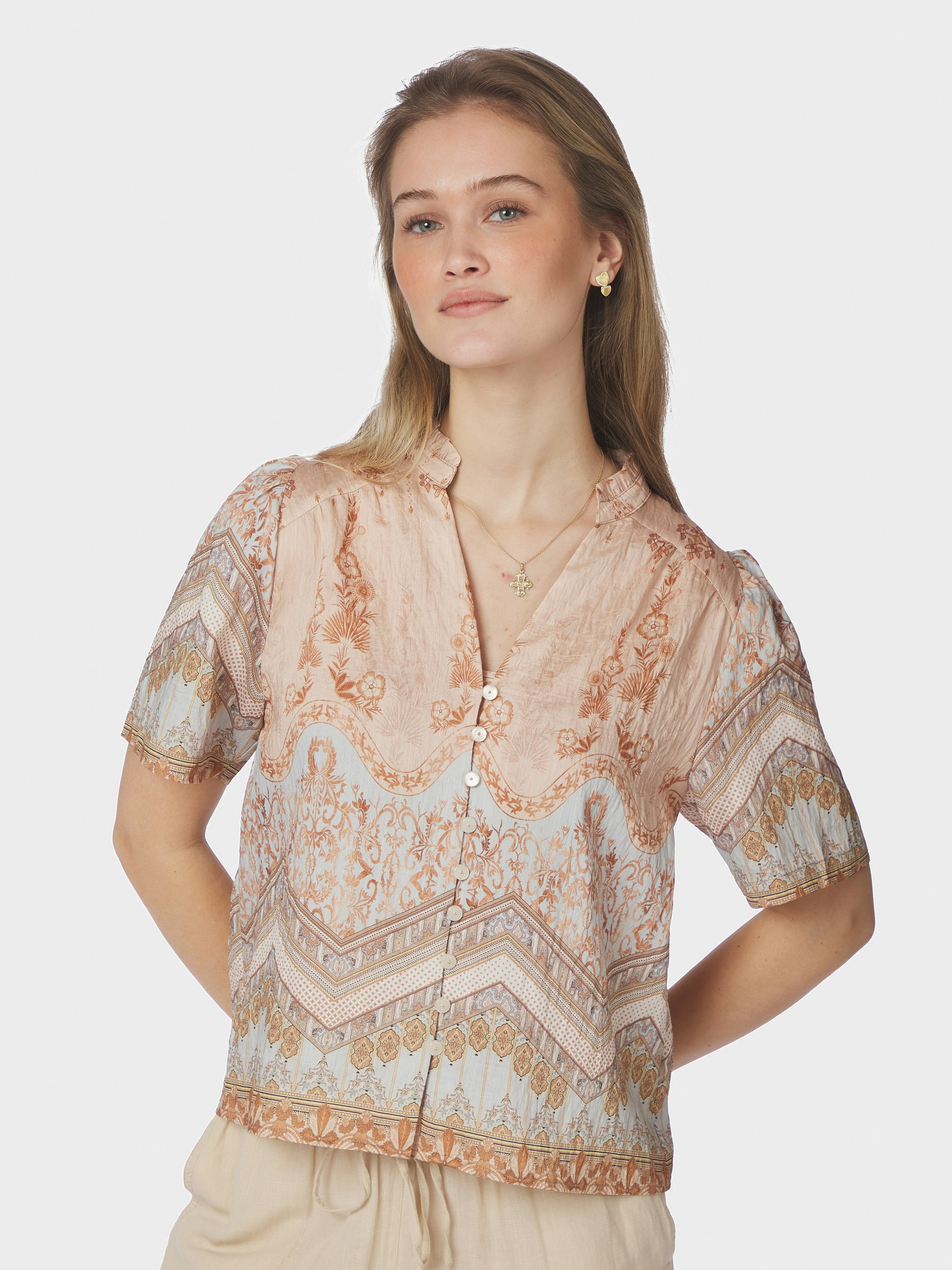 Torana Flower Border Blouse