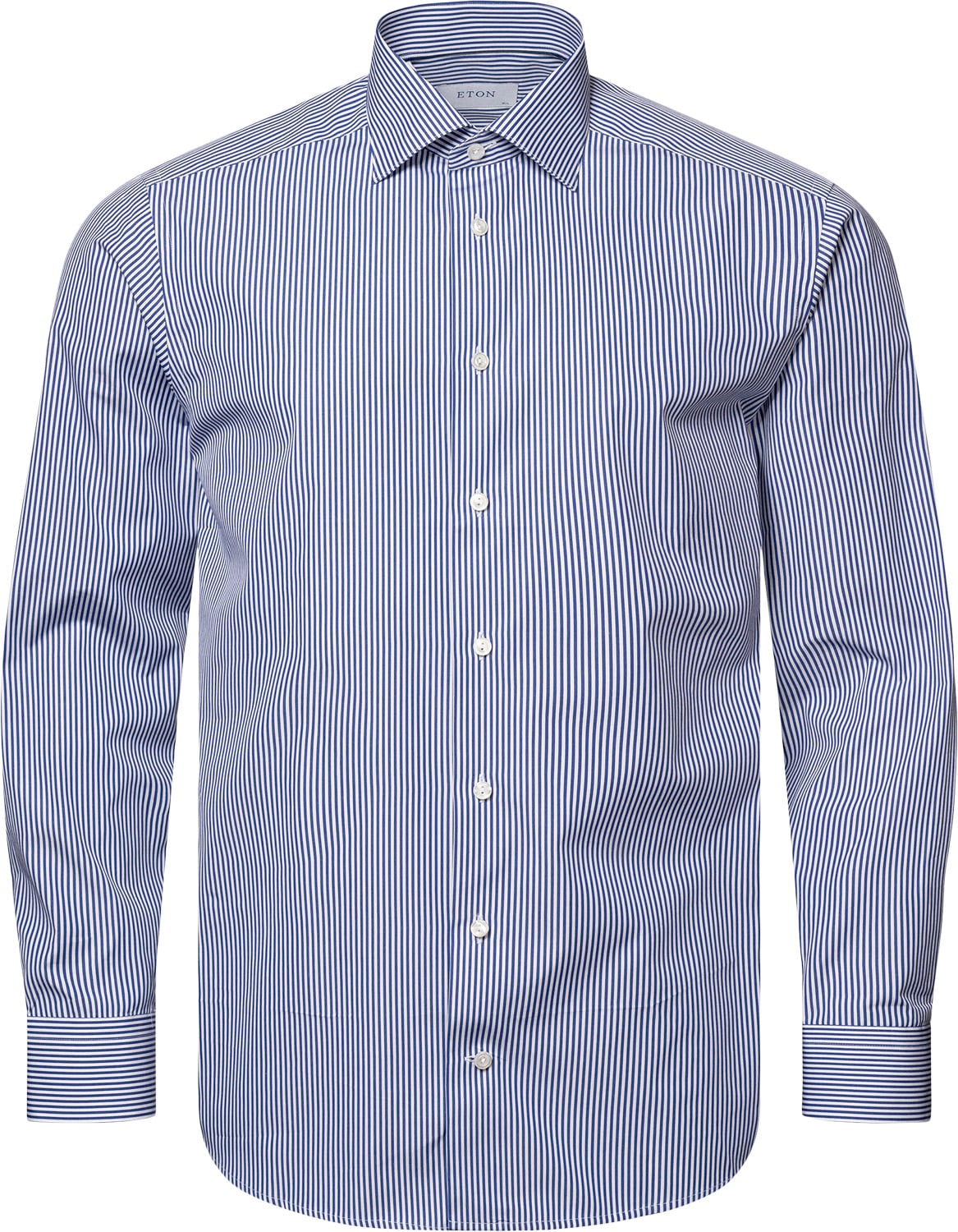 Slim Fit Dark Blue Bengal Striped Elevated Poplin Shirt